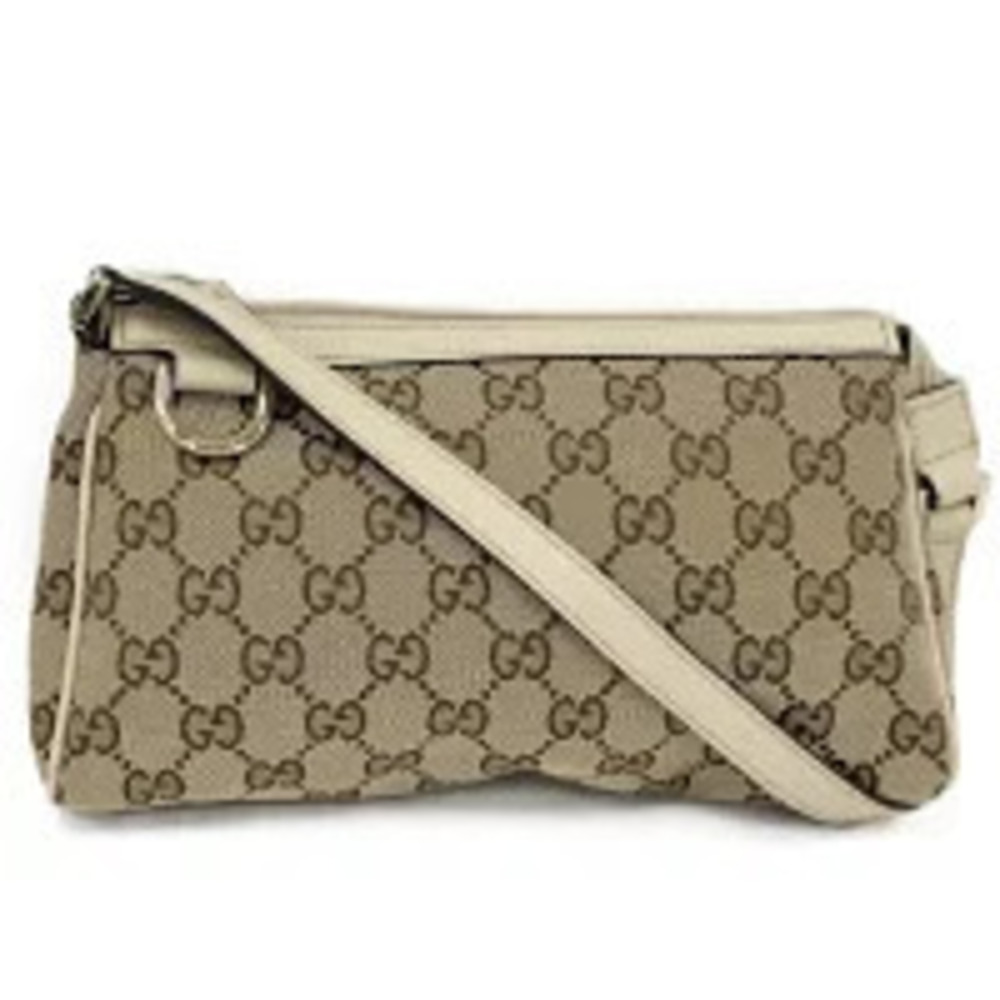 Gucci Hobo Bag Leather GG Canvas Beige Cream